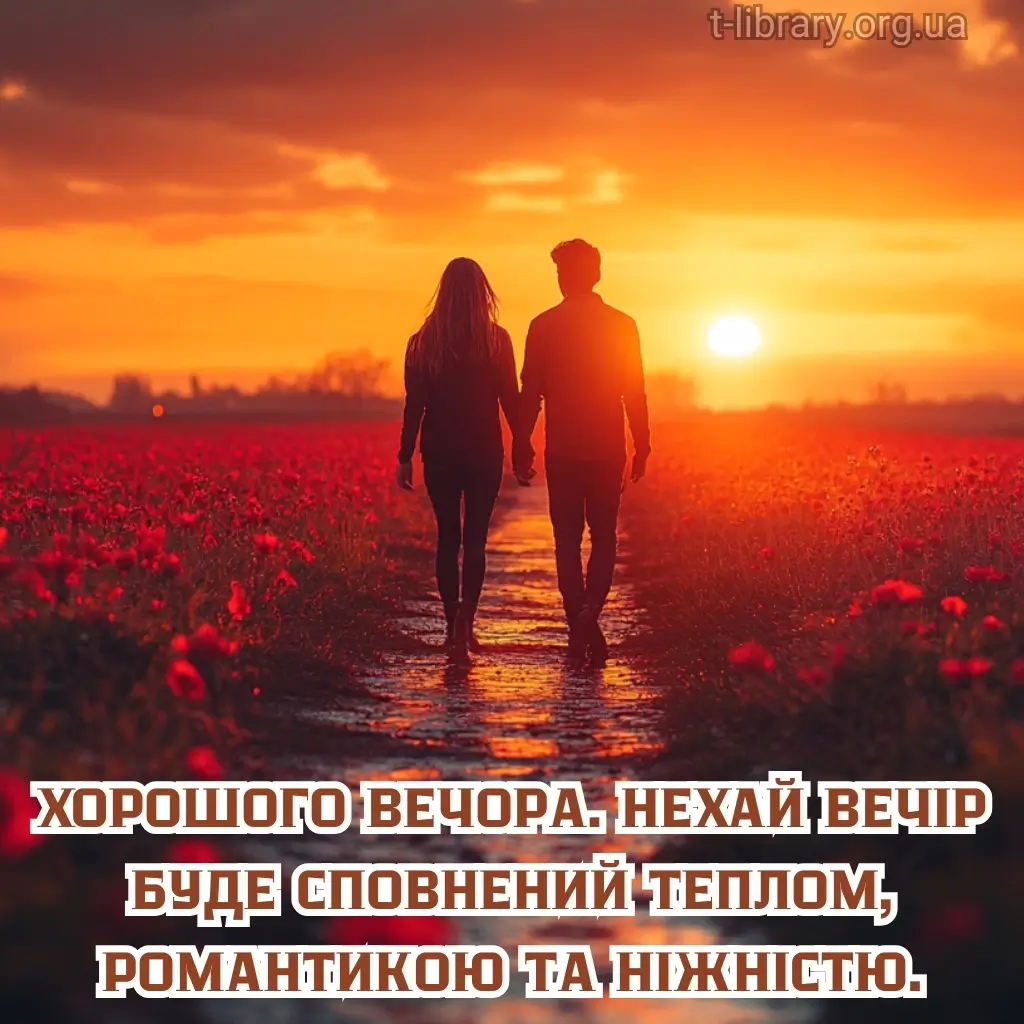 Нова листівка вітання з добрим вечором 1