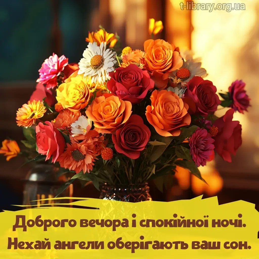 Нова листівка вітання з добрим вечором 10