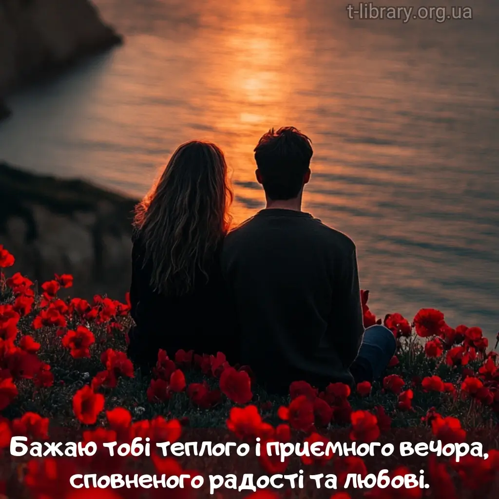 Нова листівка вітання з добрим вечором 13