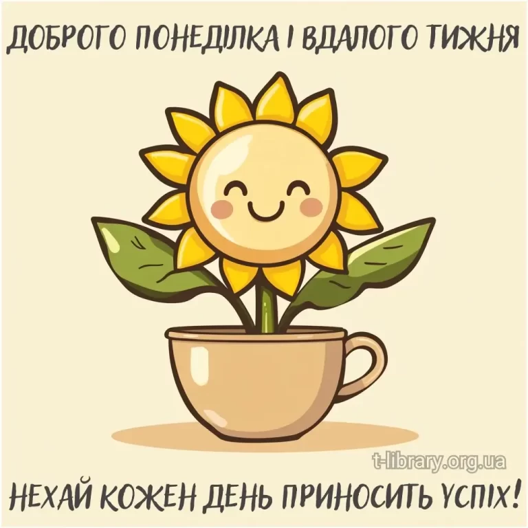 Гарного понеділка та вдалого тижня картинки українською